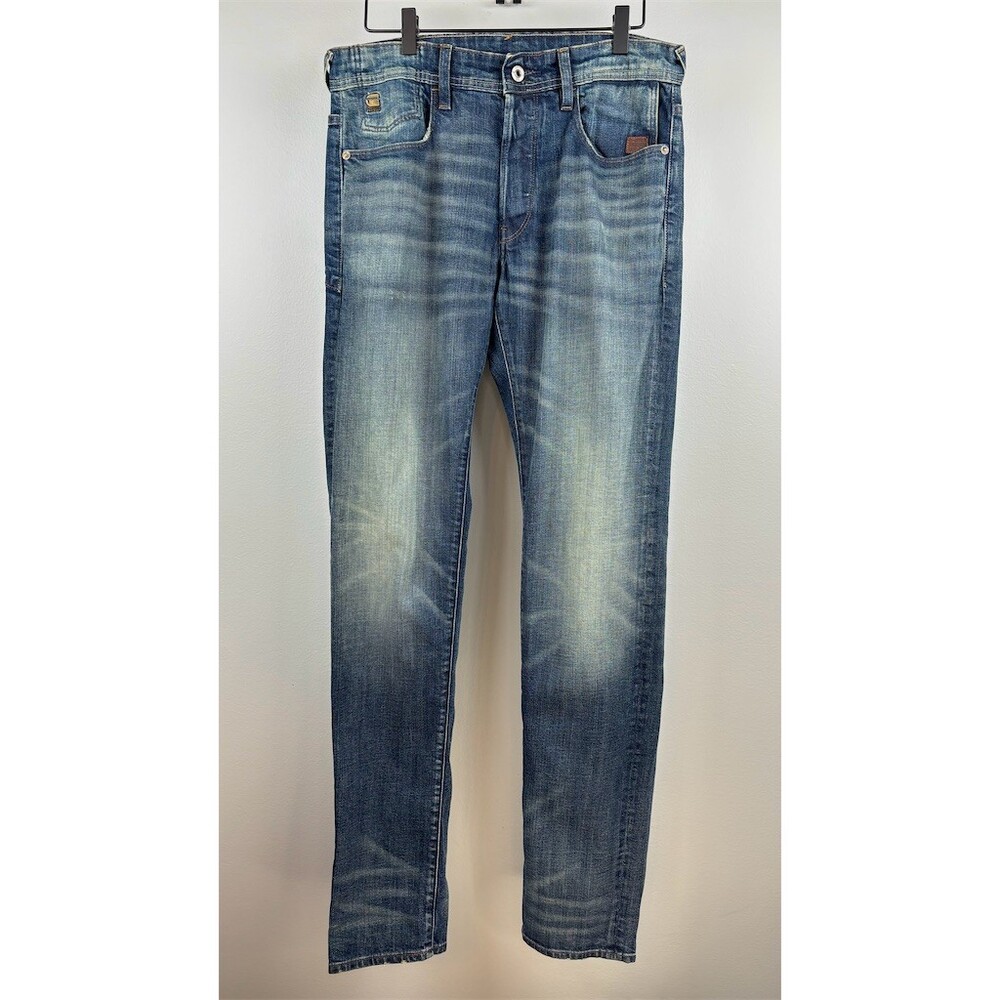 G-Star RAW Jeans Mens 30x36 Blue Medium Wash Slim Tapered Button Fly